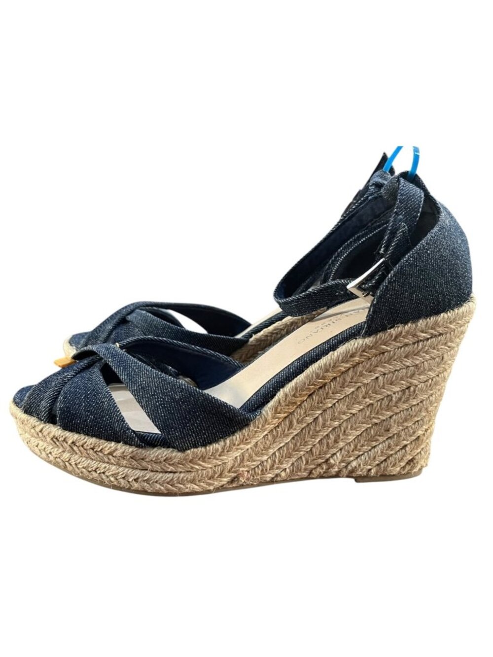 Christian Siriano Denim Espadrille Wedge Sandals Size 9